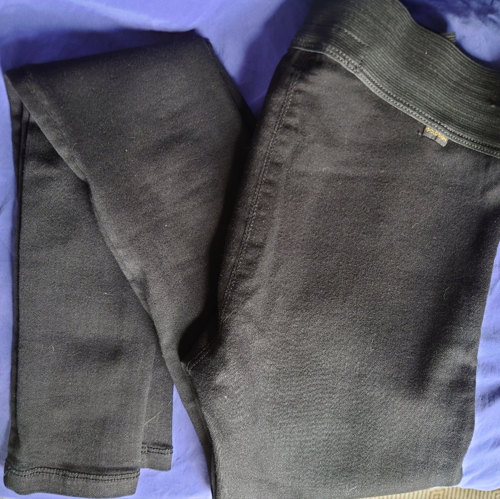 Goldsign Zebra black denim jeggins/leggings Sz 26